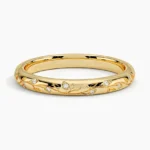 Verdure Engraved Diamond Ring in 14K Yellow Gold