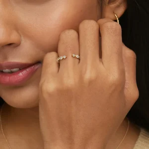 Versailles Lab Diamond Open Ring in 14K Yellow Gold