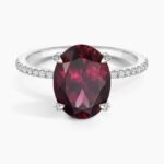 Abaret Garnet and Diamond Cocktail Ring in 18K White Gold
