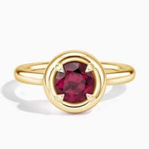 Andrea Moyo Garnet Bezel Prong Ring in 14K Yellow Gold