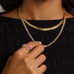 Luxe Burgundy Ombre Ring in 14K White Gold