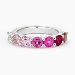 Luxe Burgundy Ombre Ring in 14K White Gold