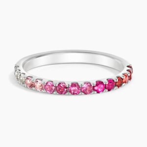 Burgundy Ombre Ring in 14K White Gold
