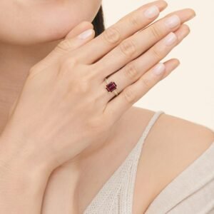 Festivity Garnet and Diamond Cocktail Ring in 18K Yellow Gold