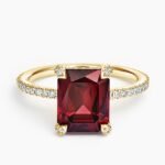 Festivity Garnet and Diamond Cocktail Ring in 18K Yellow Gold