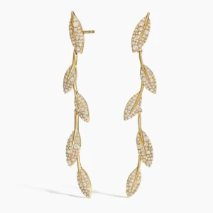 Pavé Olive Branch Lab Diamond Earrings