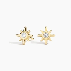 Diamond Stud Earrings in 14K Yellow Gold