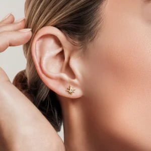 Diamond Stud Earrings in 14K Yellow Gold
