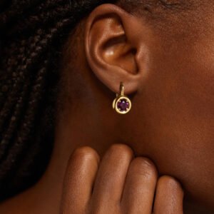 Andrea Moyo Garnet Drop Earrings in 14K Yellow Gold