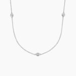 Bezel Strand 18 in. Diamond Necklace White Gold