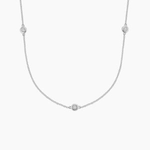 Bezel Strand 18 in. Diamond Necklace White Gold