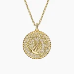 Lab Diamond Peace Medallion Necklace (3/8 ct. tw.) in 14K Yellow Gold