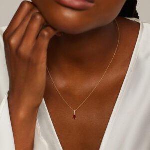 Diamond Birthstone Pendant Necklace in 14K Yellow Gold