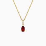 Diamond Birthstone Pendant Necklace in 14K Yellow Gold