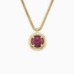 Andrea Moyo Garnet Bezel Pendant in 14K