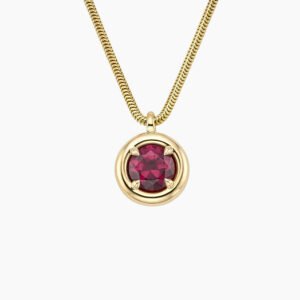 Andrea Moyo Garnet Bezel Pendant in 14K