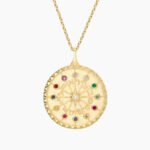 Zodiac Fortune Wheel Medallion Necklace in 14K Yellow Gold