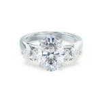 BLOSSOM Oval Lab Diamond & Pear Lab Diamond 950 Platinum Trilogy Ring