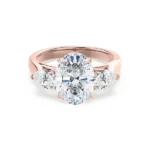 BLOSSOM Oval Lab Diamond & Pear Lab Diamond 18k Rose Gold Trilogy Ring