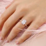 COCO Elongated Cushion Cut Lab Diamond 18k Yellow Gold Petite Hidden Halo Triple Pavé