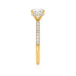 COCO Cushion Cut Lab Diamond 18k Yellow Gold Petite Hidden Halo Triple Pavé