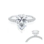 COCO Pear Lab Diamond Platinum Petite Hidden Halo Triple Pavé Shoulder Set