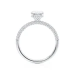 COCO Oval Lab Diamond Platinum Petite Hidden Halo Triple Pavé Shoulder Set