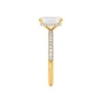 COCO Emerald Lab Diamond & Diamond 18k Yellow Gold Hidden Halo Triple Pavé Ring