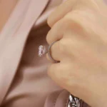 COCO Oval Lab Diamond Platinum Petite Hidden Halo Triple Pavé Shoulder Set