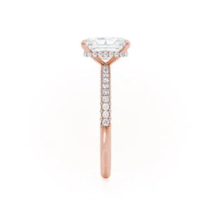 COCO Radiant Lab Diamond 18k Rose Gold Petite Triple Pavé Hidden Halo
