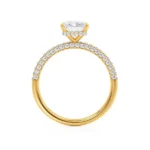 COCO Radiant Lab Diamond 18k Yellow Gold Petite Triple Pavé Hidden Halo