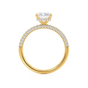 COCO Radiant Lab Diamond 18k Yellow Gold Petite Triple Pavé Hidden Halo