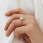 COMET Toi Et Moi Lab Diamond Emerald & Pear Cut Ring 18k White Gold