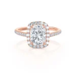 DARLEY Elongated Cushion Lab Diamond 18k Rose Gold Halo