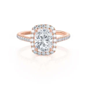 DARLEY Elongated Cushion Lab Diamond 18k Rose Gold Halo