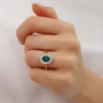 DIANA Emerald & Lab Diamond 18k Yellow Gold