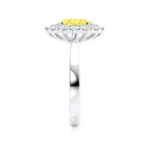 DIANA Yellow Sapphire & Lab Diamond 950 Platinum Halo