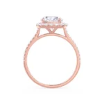 PARIS Elongated Cushion Lab Diamond 18k Rose Gold Hidden Halo