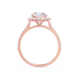 PARIS Elongated Cushion Lab Diamond 18k Rose Gold Hidden Halo