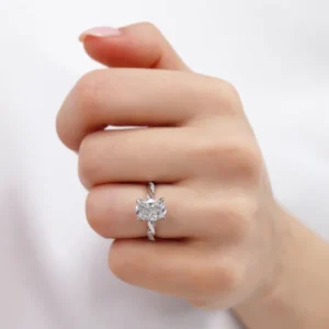 EDEN Oval Lab Diamond Platinum Vine Solitaire