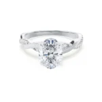 EDEN Oval Lab Diamond Platinum Vine Solitaire