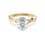 EDEN Oval Lab Diamond 18k Yellow Gold Vine Solitaire