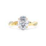EDEN Oval Lab Diamond 18k Yellow Gold Vine Solitaire