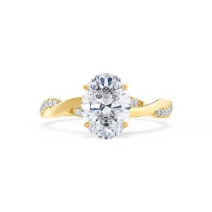 EDEN Oval Lab Diamond 18k Yellow Gold Vine Solitaire