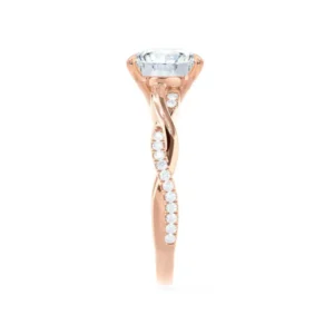EDEN Princess Cut Lab Diamond 18k Rose Gold Vine Solitaire