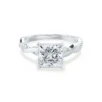 EDEN Princess Cut Lab Diamond Platinum Vine Solitaire