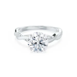 EDEN Round Lab Diamond 950 Platinum Vine Solitaire Ring
