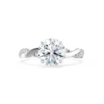 EDEN Round Lab Diamond 950 Platinum Vine Solitaire Ring