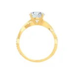 EDEN Princess Cut Lab Diamond 18k Yellow Gold Vine Solitaire