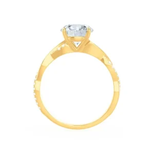 EDEN Princess Cut Lab Diamond 18k Yellow Gold Vine Solitaire